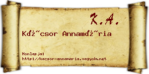 Kácsor Annamária névjegykártya