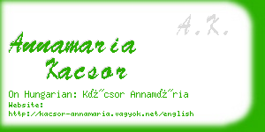 annamaria kacsor business card